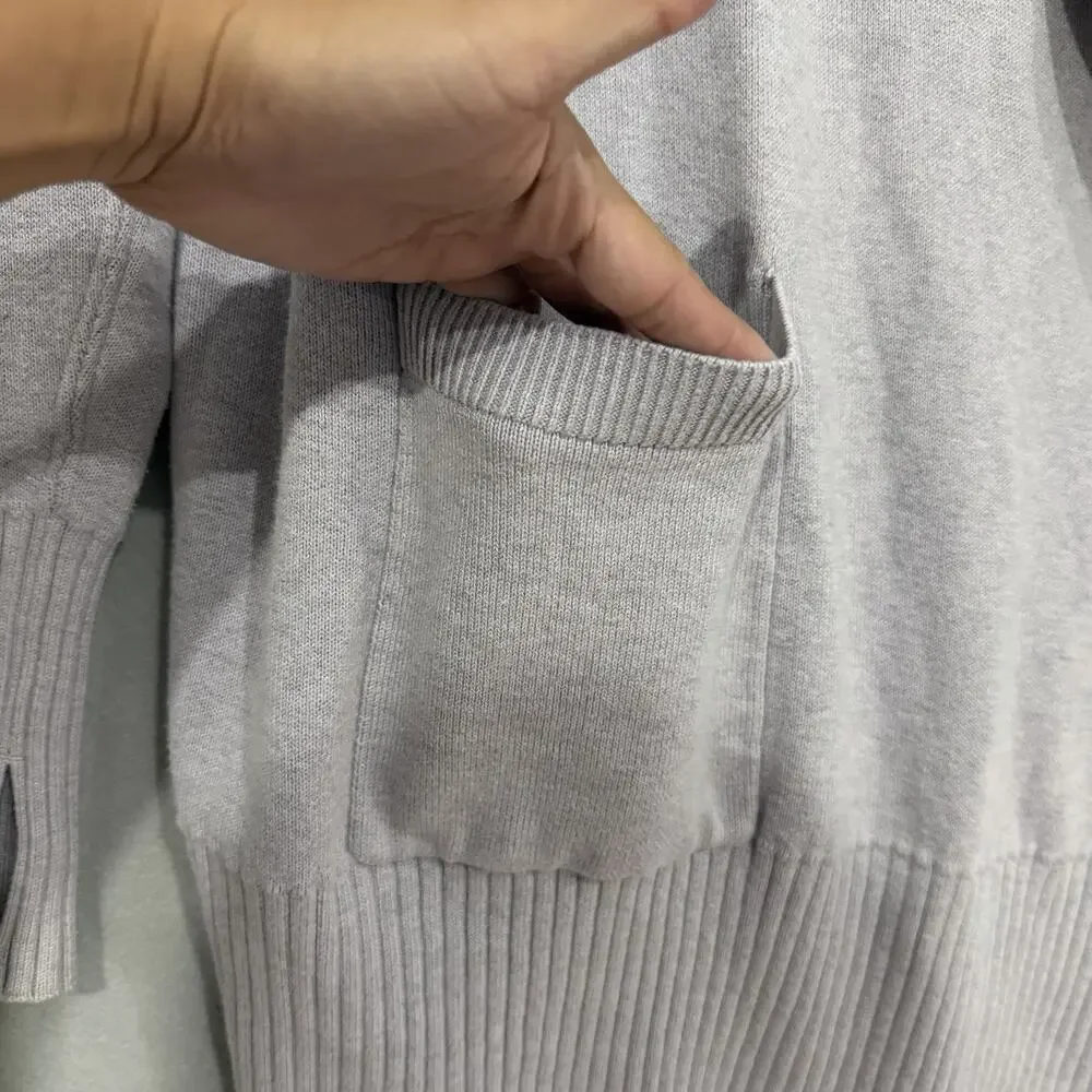 Lululemon Still Lotus Wrap Reversible Cardigan Size 12 Heather Lilac/Mulberry